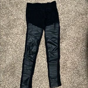 Black with faux leather pattern leggings